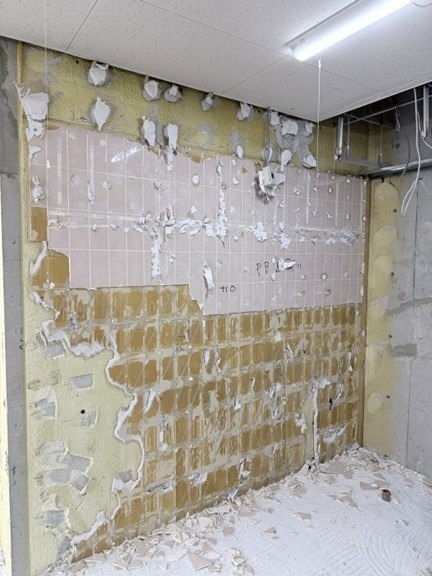 2026/02/17の解体状況：壁補修